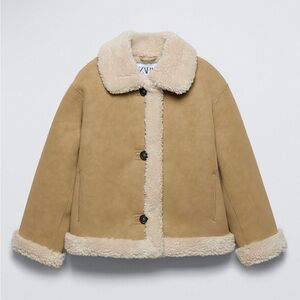 Zara Kids Light Camel Double-Faced Fleece Lines Jacket Size 13-14 Years